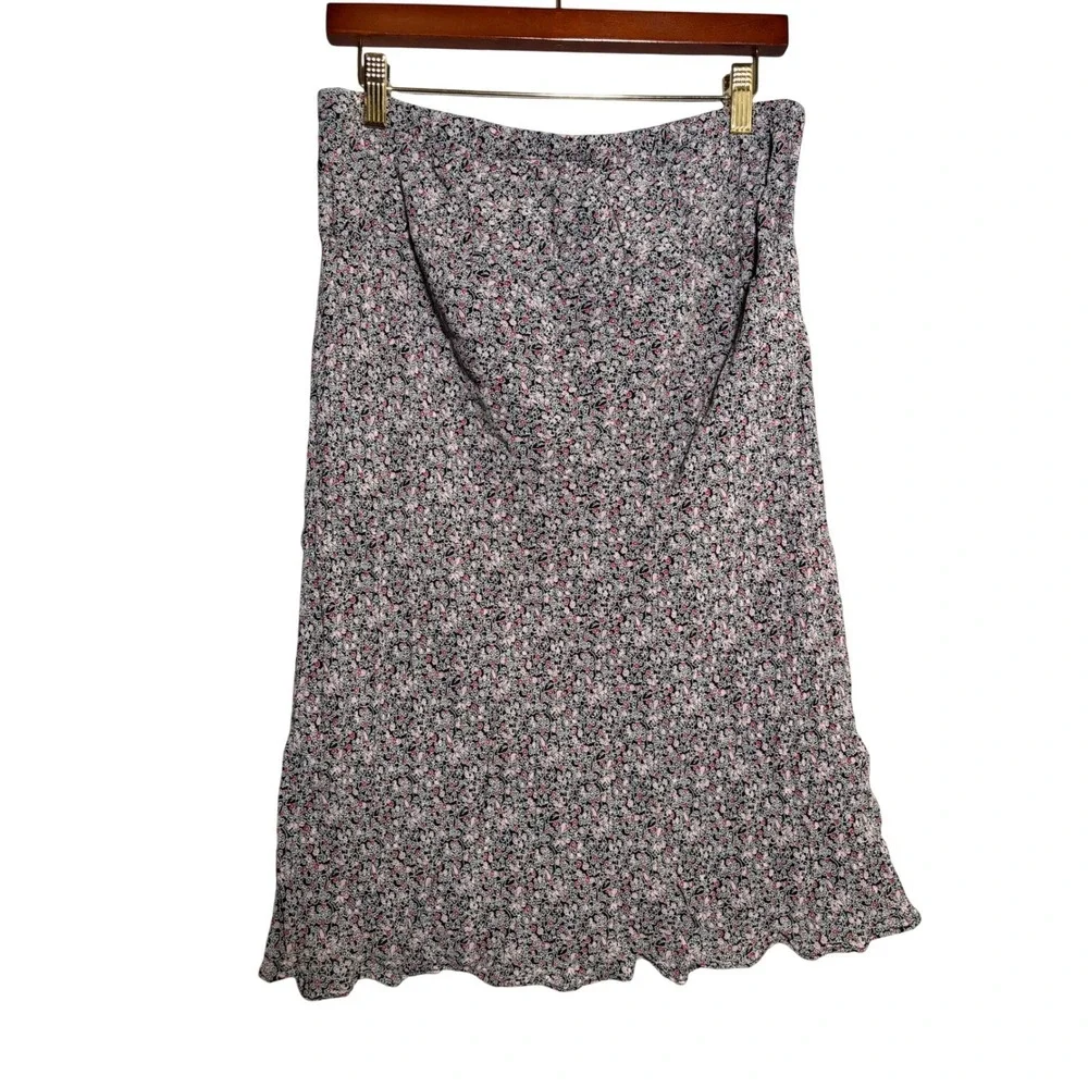 Motherhood Maternity Floral Midi Skirt M Ditsy Rayon Lettuce Hem Cottagecore - Picture 1 of 5
